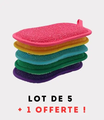 EPONGE NETTOIE-TOUT LOT DE 5 EPONGES + 1 EPONGE OFFERTE