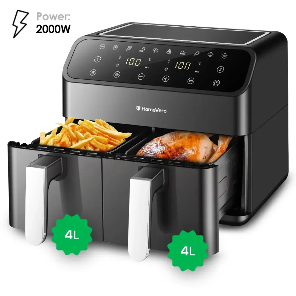 HOMEVERO DUAL DIGITAL AIR FRYER 8L