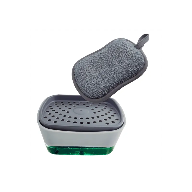 DISTRIBUTEUR DE SAVON 2 EN 1+éponge