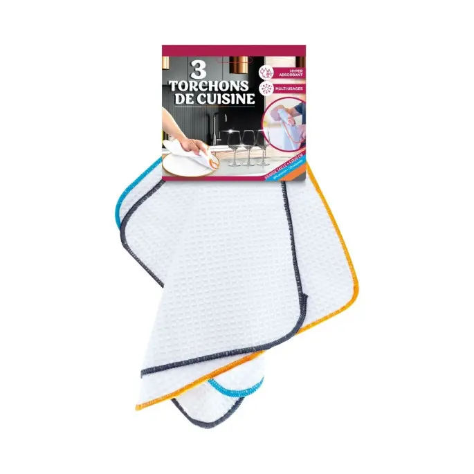 LOT DE 3 TORCHONS DE CUISINE