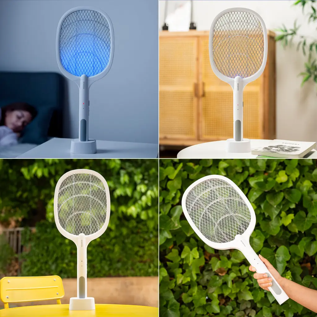RAQUETTE ANTI-INSECTES RECHARGEABLE 2 EN 1 AVEC LUMIERE