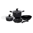 BATTERIE DE CUISINE EN ACIER AU CARBONE 17 PIECES HOMEVERO (noir)