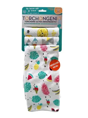 [TORCHON02] LOT DE 3 TORCHONGENIO FRUITS