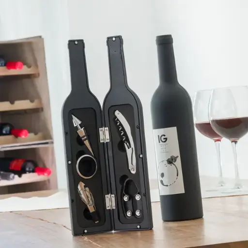 [V0100451] BOITE A BOUTEILLE DE VIN 5 PIECES